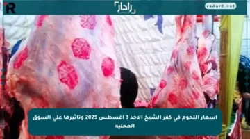 أسعار اللحوم في كفر الشيخ الأحد 3 أغسطس 2025 وتأثيرها على السوق المحلية